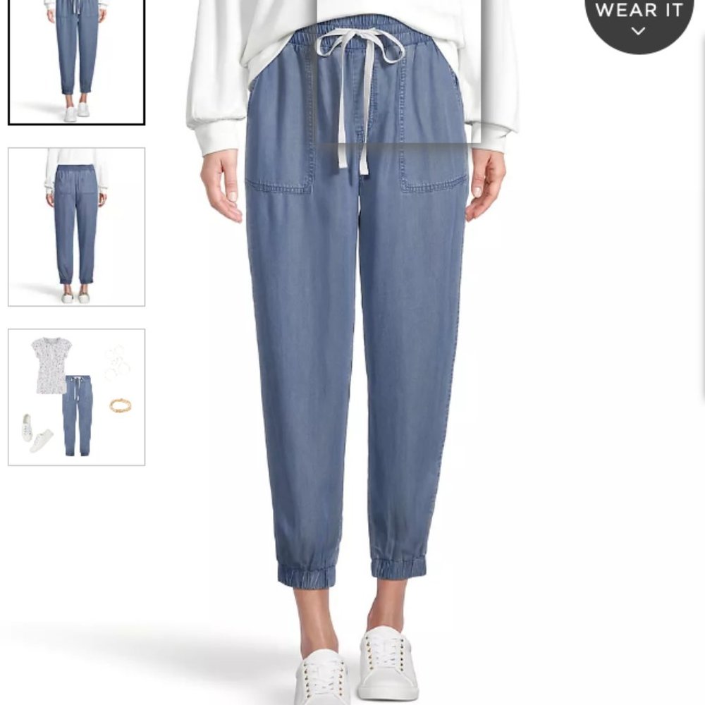 LOFT Blue Drawstring Jogger Pants